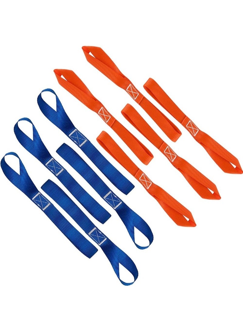 10 Pcs Soft Loop Tie Down Straps, 1,500lb Load Capacity 4,500lb Breaking Strength Belts for Secure and Confident Trailering of Motorcycle Dirt Bike ATV UTV - Blue, Orange - Image 1